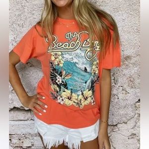 Free people daydreamer Surfs up boyfriend tee S (oversized) preowned